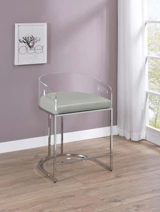 Thermosolis Clear Acrylic Counter Chair Chrome (Set of 2)