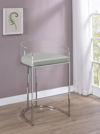 Thermosolis Clear Acrylic Bar Chair Chrome (Set of 2)