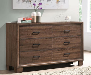 Brandon 6-Drawer Dresser Medium Warm Brown