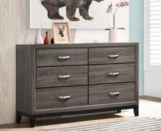 Watson 6-Drawer Dresser Grey Oak And Black