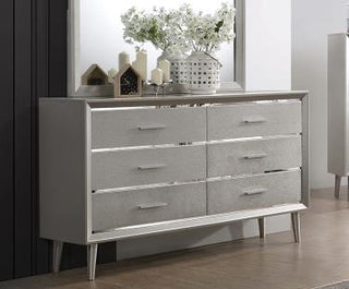 Ramon 6-Drawer Dresser Metallic Sterling