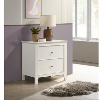 Selena 2-Drawer Nightstand Cream White