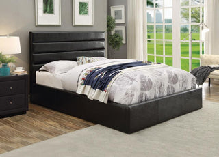 Riverbend Upholstered Storage Panel Bed Black