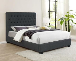 Chloe Upholstered Panel Bed Charcoal