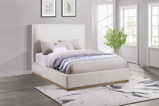 Knox Upholstered Queen Panel Bed Cream