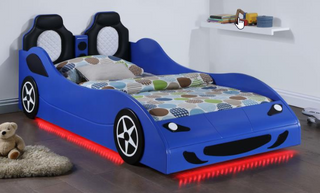 Cruiser Car Themed Twin Bed With Underglow Lights Blue