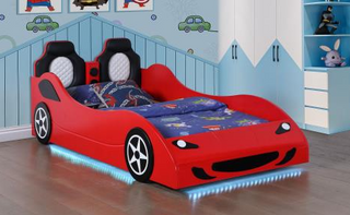 Cruiser Car Themed Twin Bed With Underglow Lights Red