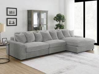 Blaine Upholstered Reversible Chaise Sectional Sofa Fog