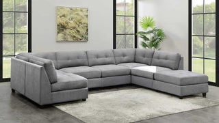 Claude 7-piece Upholstered Modular Sectional Sofa Dove