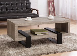 Dinard Coffee Table With Shelf Grey Driftwood