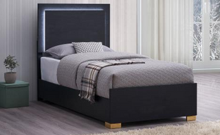 Marceline Twin Bed With LED Headboard Black