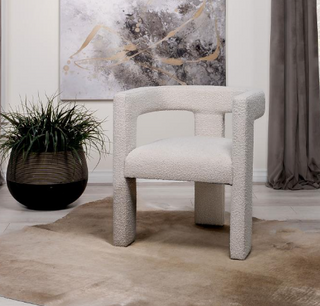 Petra Boucle Upholstered Accent Side Chair White