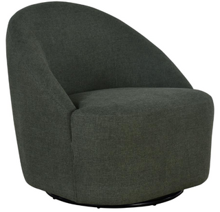 Leon Upholstered Accent Swivel Barrel Chair Hunter Green