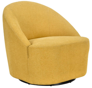 Leon Upholstered Accent Swivel Barrel Chair Mustard Yellow