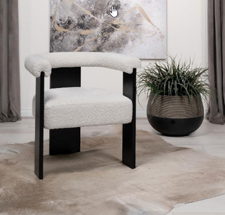 Ramona Boucle Upholstered Accent Side Chair Cream And Black