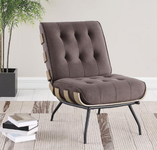 Aloma Armless Tufted Accent Chair Dark Brown