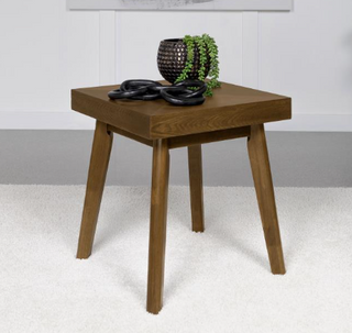 Westerly Square Wood End Table With Diamond Parquet Walnut