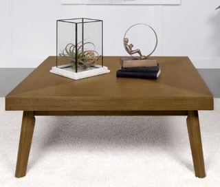 Westerly Square Wood Coffee Table With Diamond Parquet Walnut