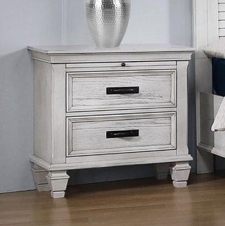 Franco 2-Drawer Nightstand Antique White