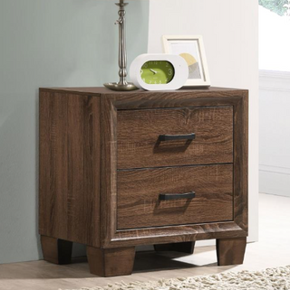 Brandon 2-Drawer Nightstand Medium Warm Brown