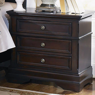 Cambridge 3-Drawer Rectangular Nightstand Cappuccino