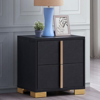 Marceline 2-Drawer Nightstand Black