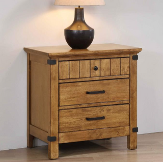 Brenner 3-Drawer Night Stand Rustic Honey