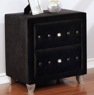 Deanna 2-Drawer Rectangular Nightstand Black