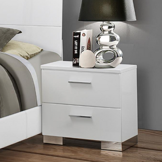 Felicity 2-Drawer Nightstand Glossy White