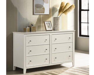 Selena 6-Drawer Dresser Cream White