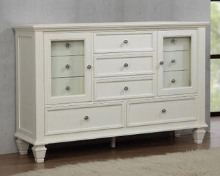 Sandy Beach 11-Drawer Rectangular Dresser Cream White