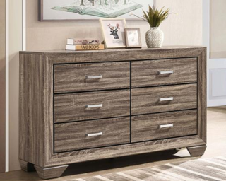 Kauffman 6-Drawer Dresser Washed Taupe