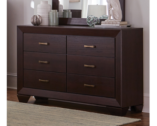 Kauffman 6-Drawer Dresser Dark Cocoa