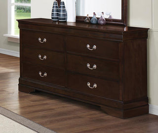 Louis Philippe 6-Drawer Dresser Cappuccino