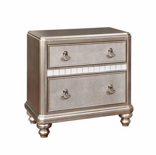 Bling Game 2-Drawer Nightstand Metallic Platinum