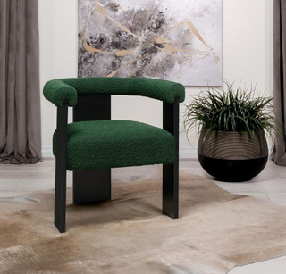 Ramona Boucle Upholstered Accent Side Chair Green And Black