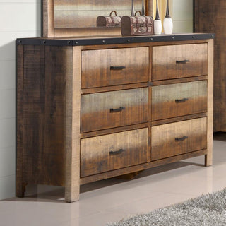 Sembene 6-Drawer Dresser Antique Multi-Color