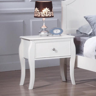 Dominique 1-Drawer Nightstand Cream White